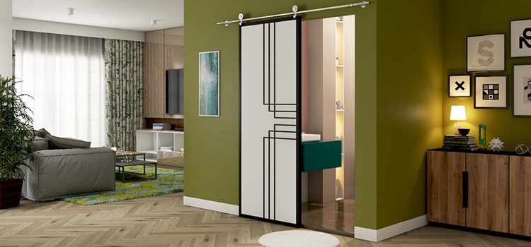 sliding bathroom door installation in Emeryville